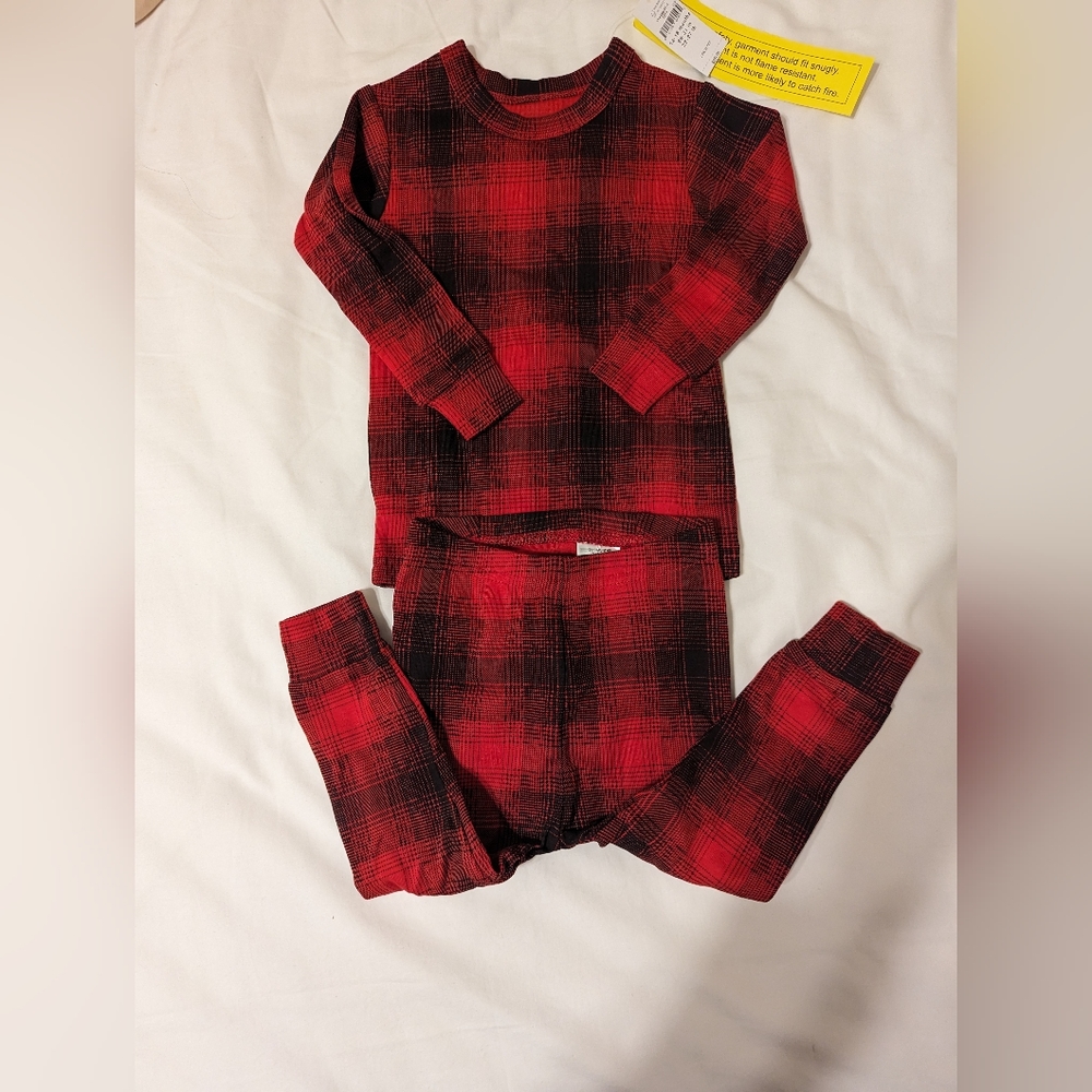 Baby Gap Red Plaid Cotton Pajama Set - 12-18 mos NWT - Picture 6 of 7